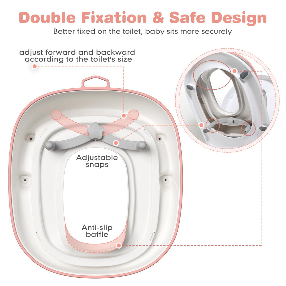 Maliton potty seat PU cushion pink adds soft comfort for sensitive skin