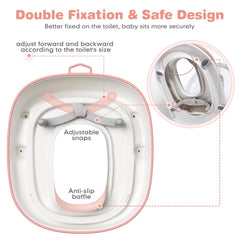 Maliton potty seat PU cushion pink adds soft comfort for sensitive skin