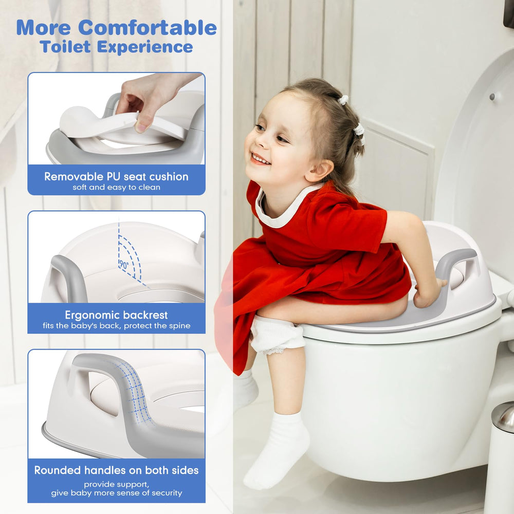 Maliton potty seat front splash guard helps keep the bathroom clean during use.