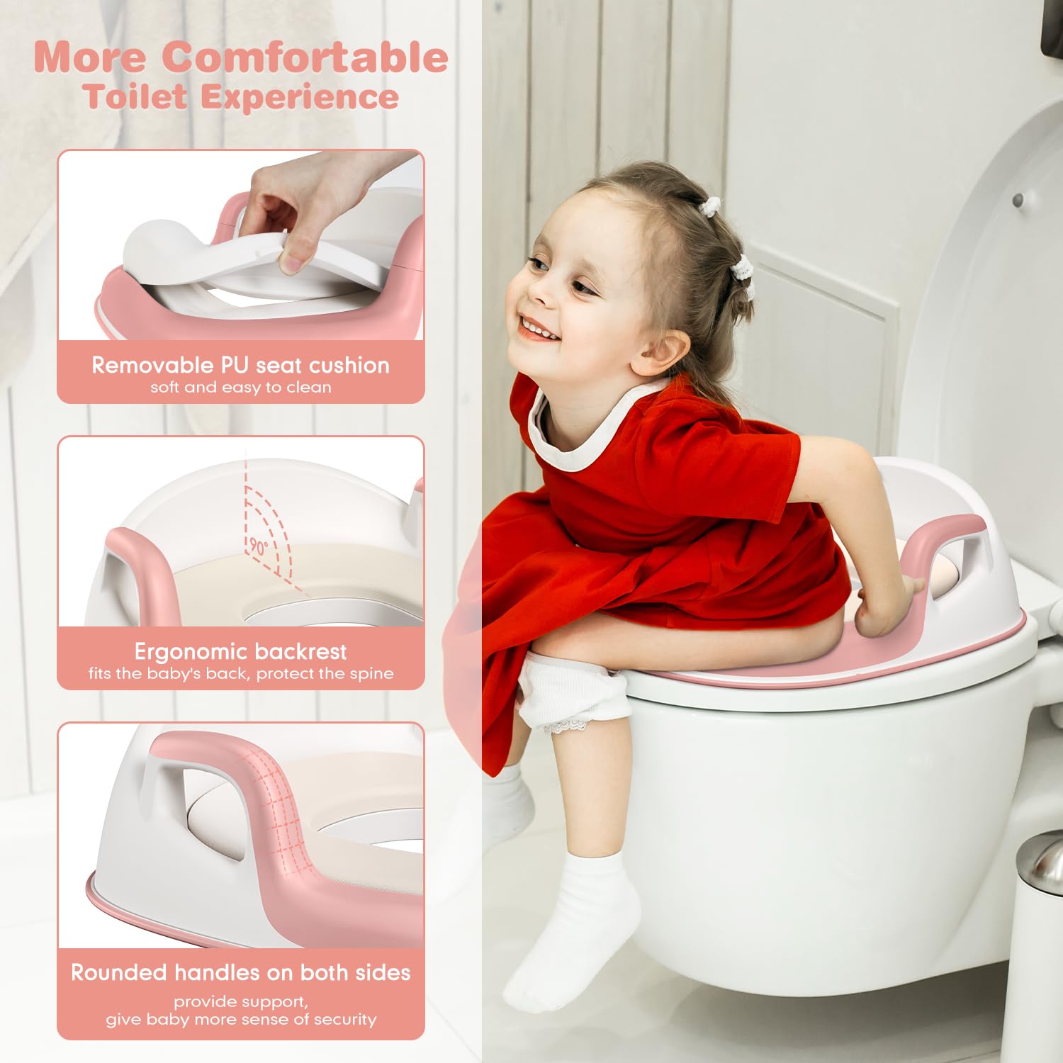 Maliton potty seat splash guard pink helps reduce bathroom spray