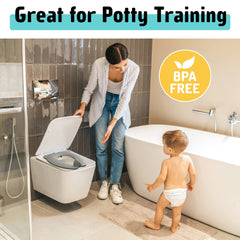 Maliton Travel Potty Seat splash guard helps prevent spills during potty training