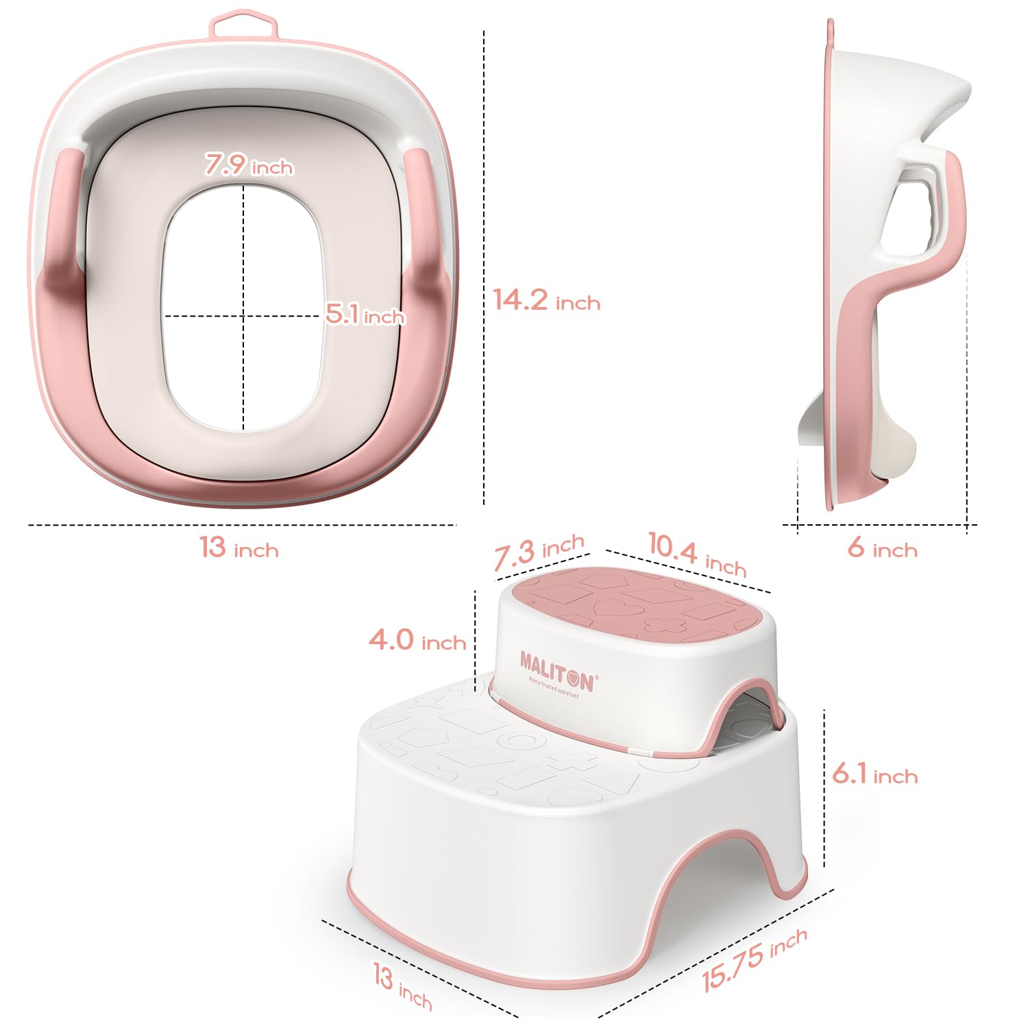 Maliton potty training set pink supports independence and daily routines