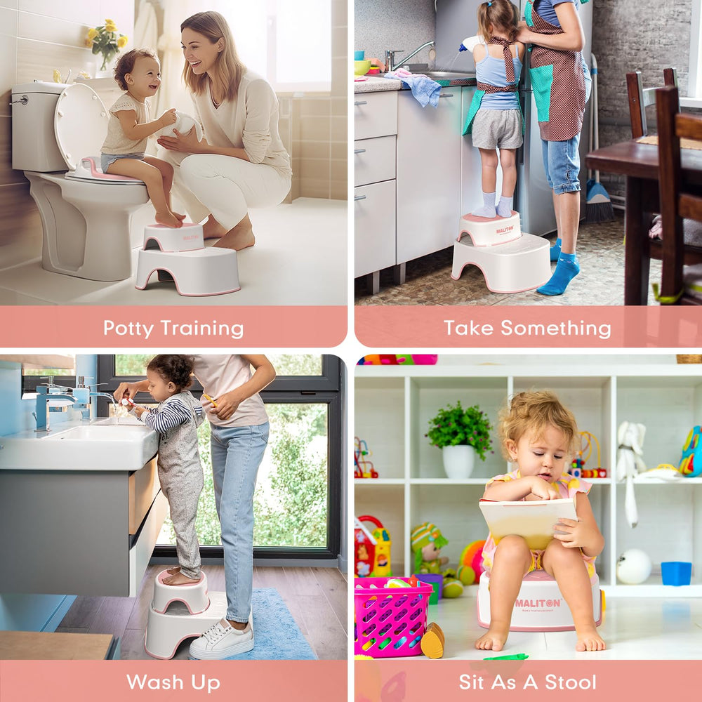 Maliton step stool separate-use pink is easy to move for reach