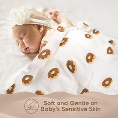 Maliton 27x27 swaddle ideal for everyday use as burp cloth or cover.