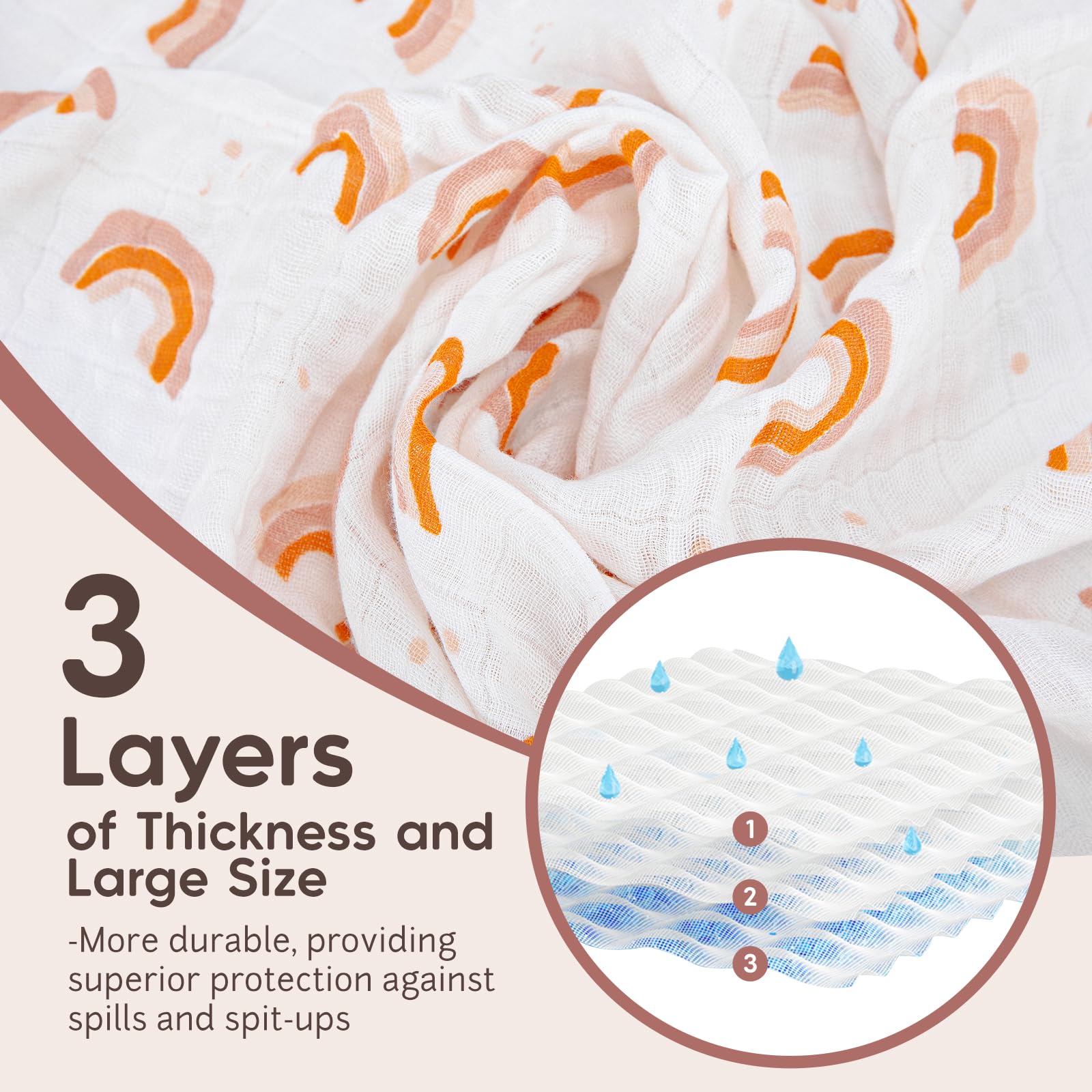 27x27 inch swaddle blanket ready to use in car seat or stroller.