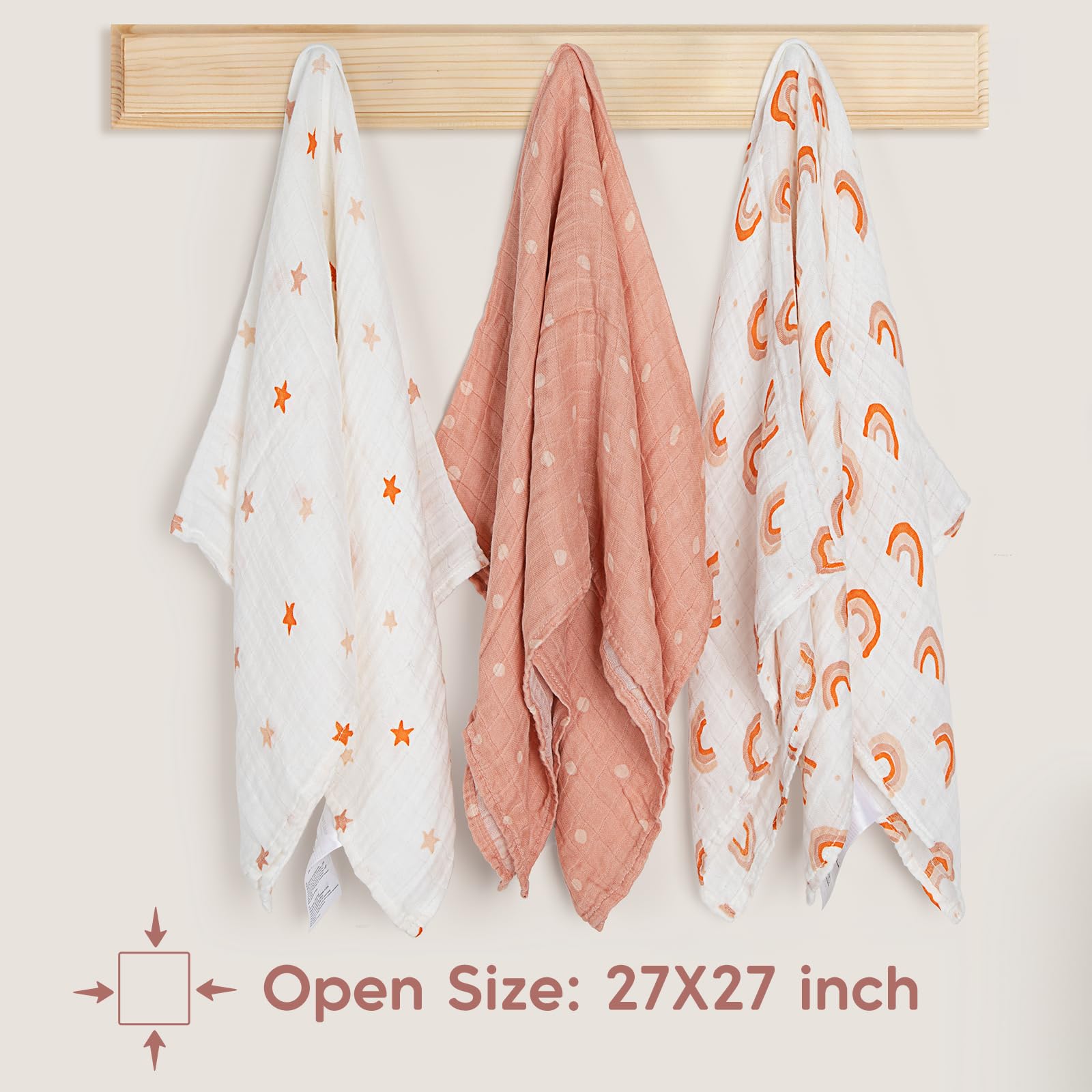 Six-pack set with gender-neutral prints suitable for baby showers.