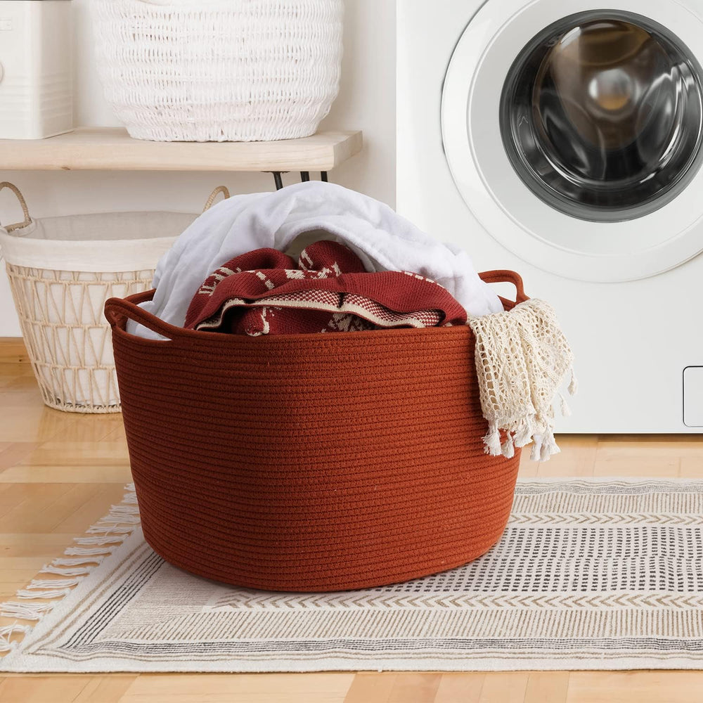 Neutral burnt-orange hue complements modern interiors while keeping essentials accessible.