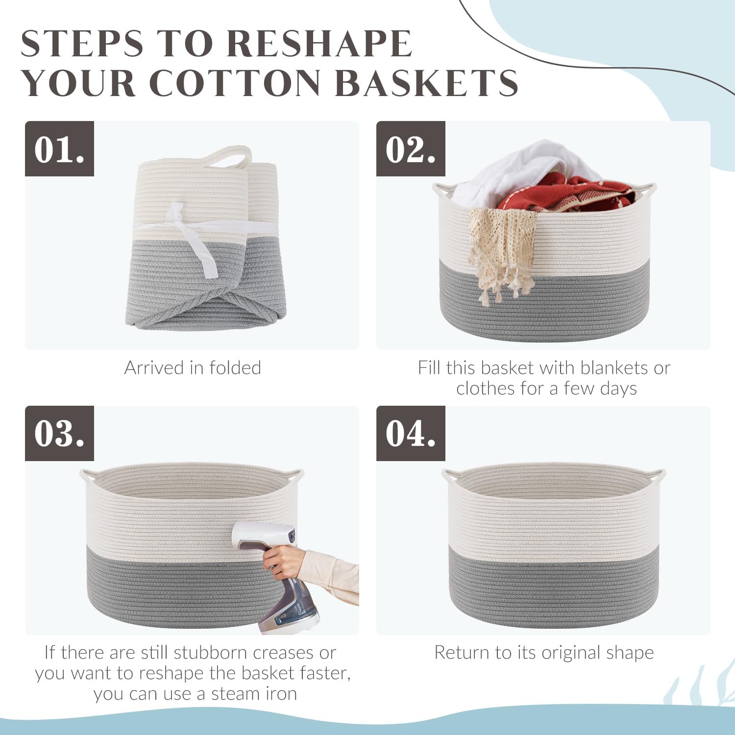 Maliton XXXLarge basket with reinforced handles for easy transport