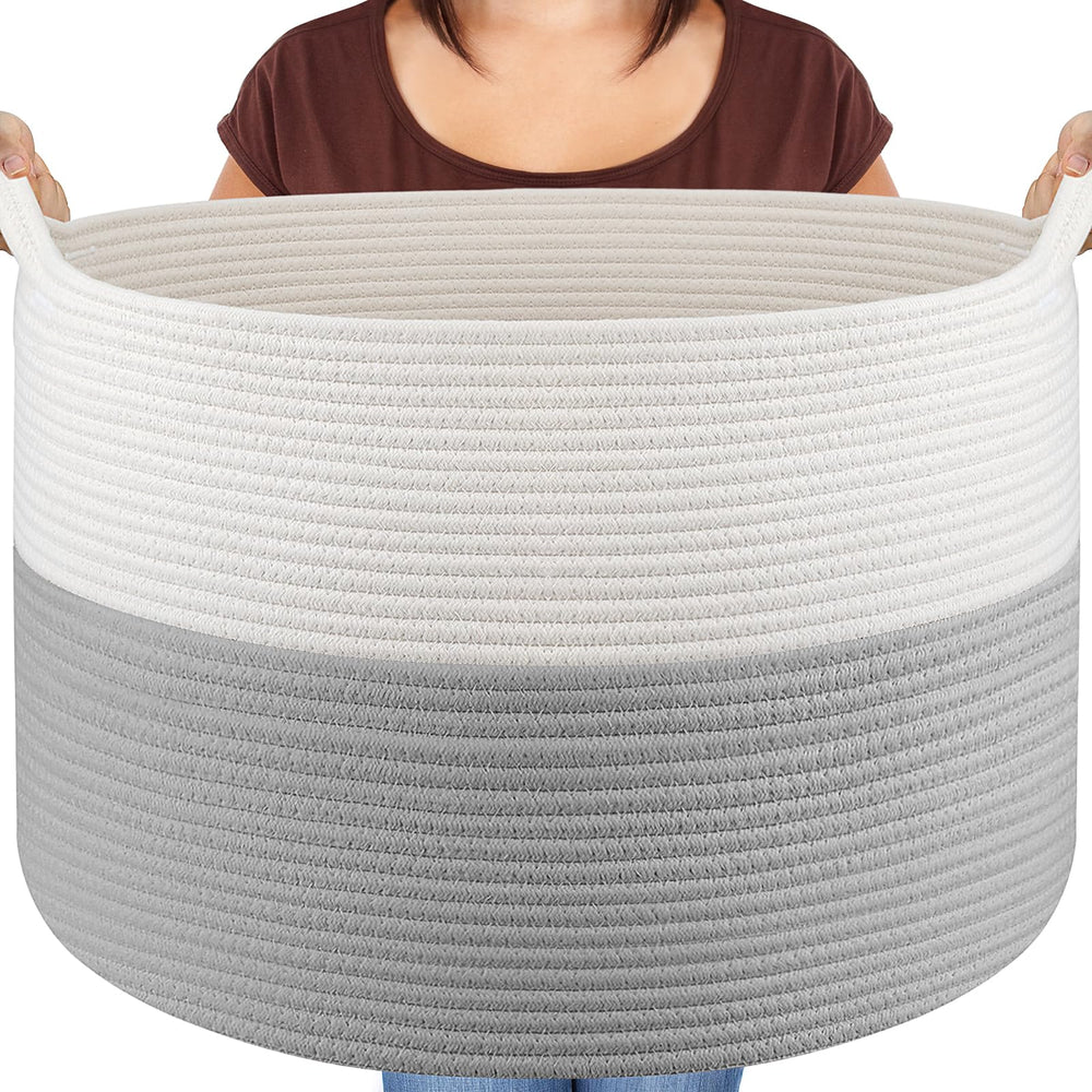 Maliton XXXLarge basket in living room displaying ample blanket storage