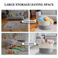 Maliton XXXLarge basket storing pillows and towels with neutral weave
