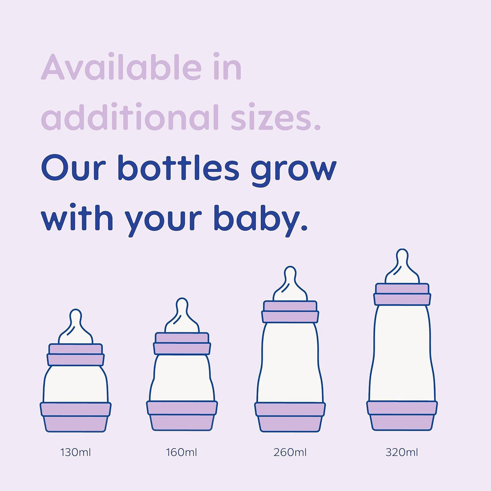 MAM anti-colic bottle design supports calmer feeding sessions.