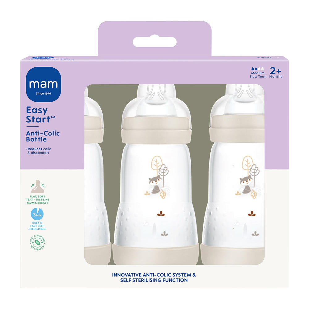 MAM bottle base ventilation detail reducing air intake during feeds.