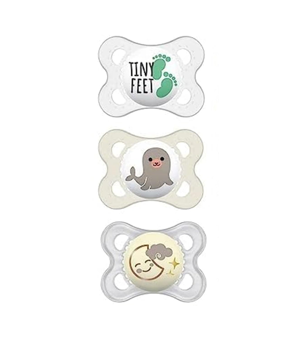 Mam night pacifier storage case keeps pacifiers clean and handy.