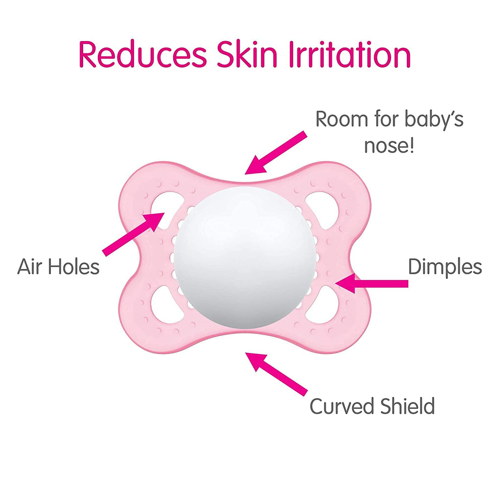 MAM Original Night Pacifiers self-sterilizing case for fast cleaning.