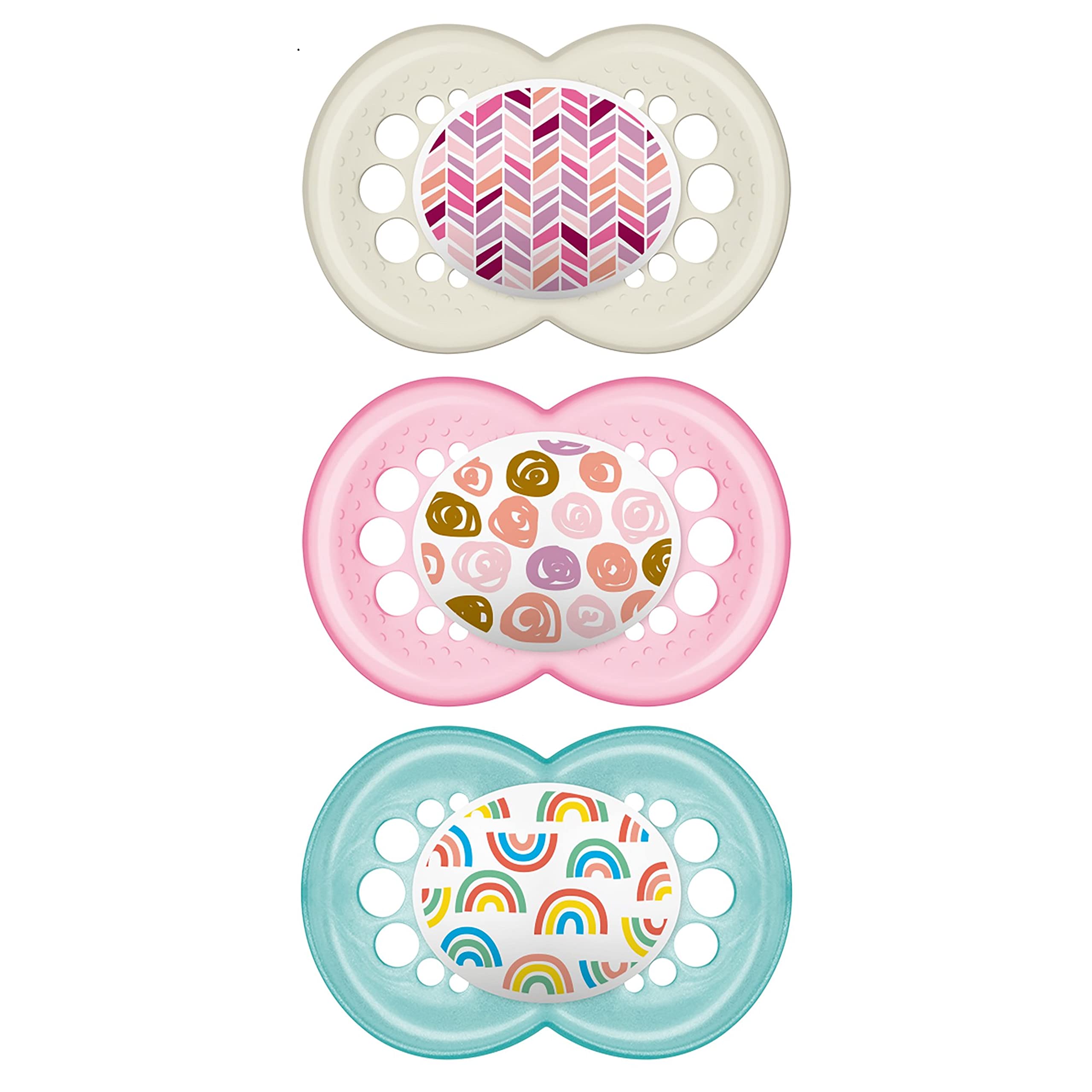 MAM Original Pacifier with SkinSoft silicone nipple supports a comfortable latch.