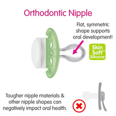 MAM Original silicone nipple with SkinSoft texture supports a natural-feeling suck.
