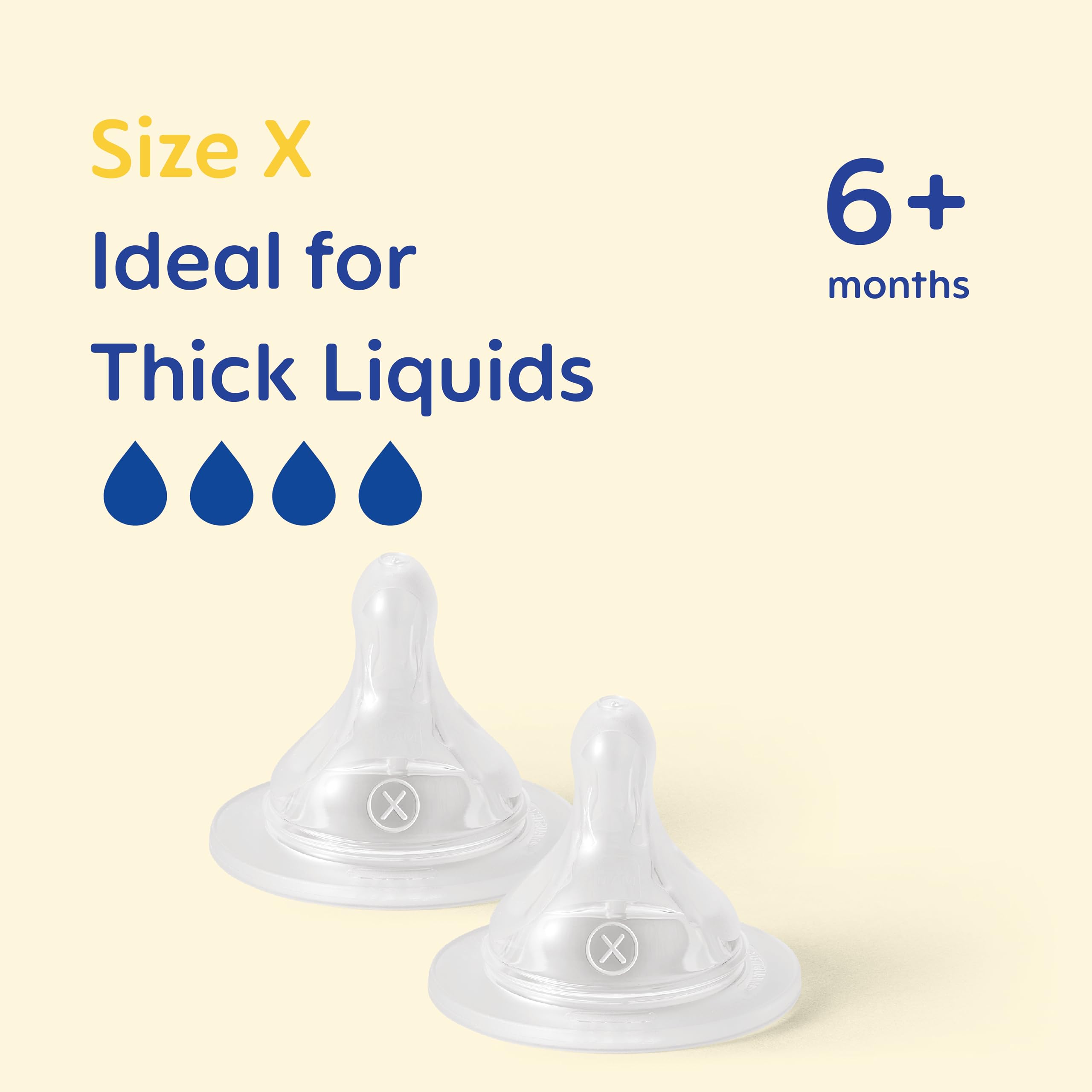 Silky-soft silicone suction surface of MAM teat.