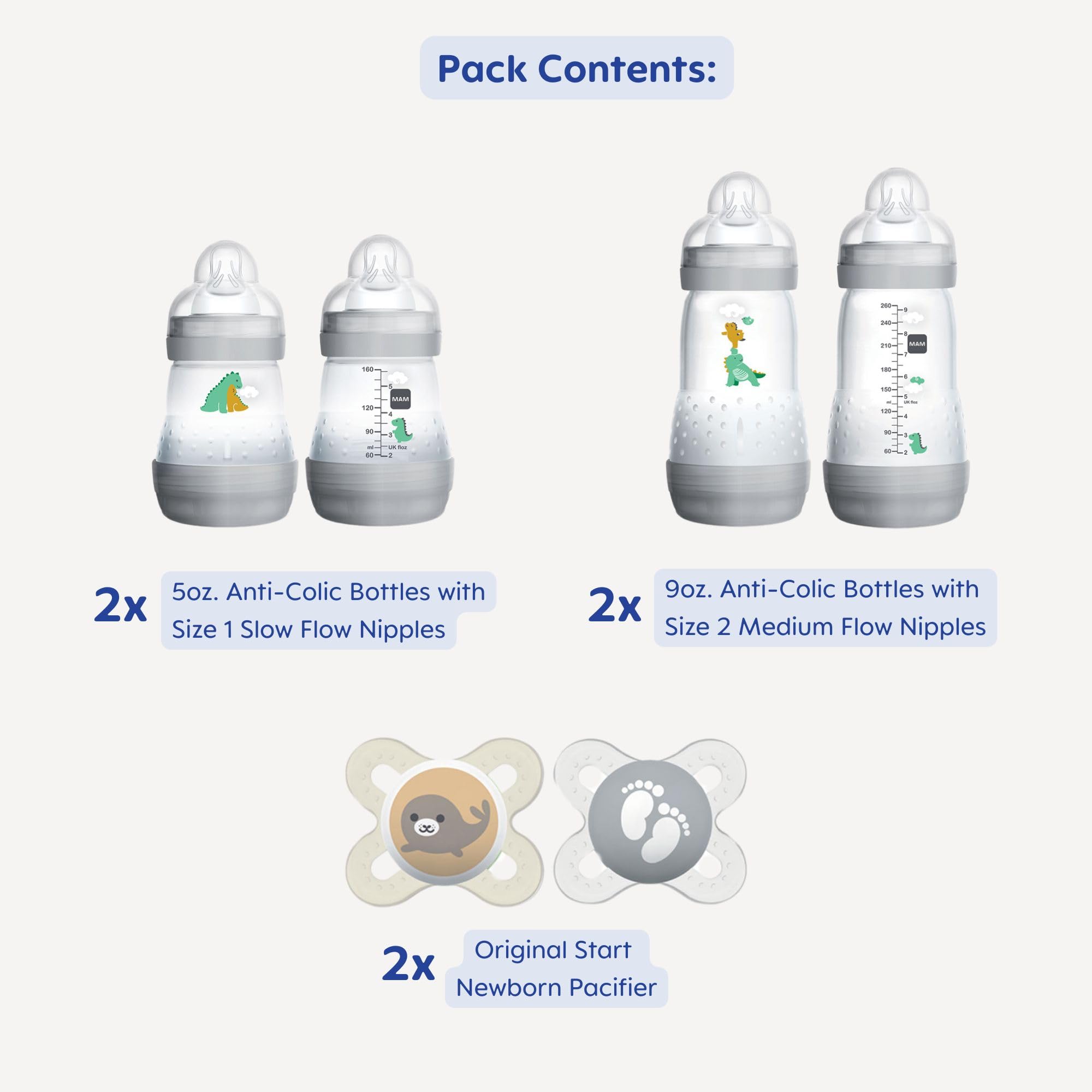 MAM vented-base anti-colic bottle demonstrates smooth milk flow