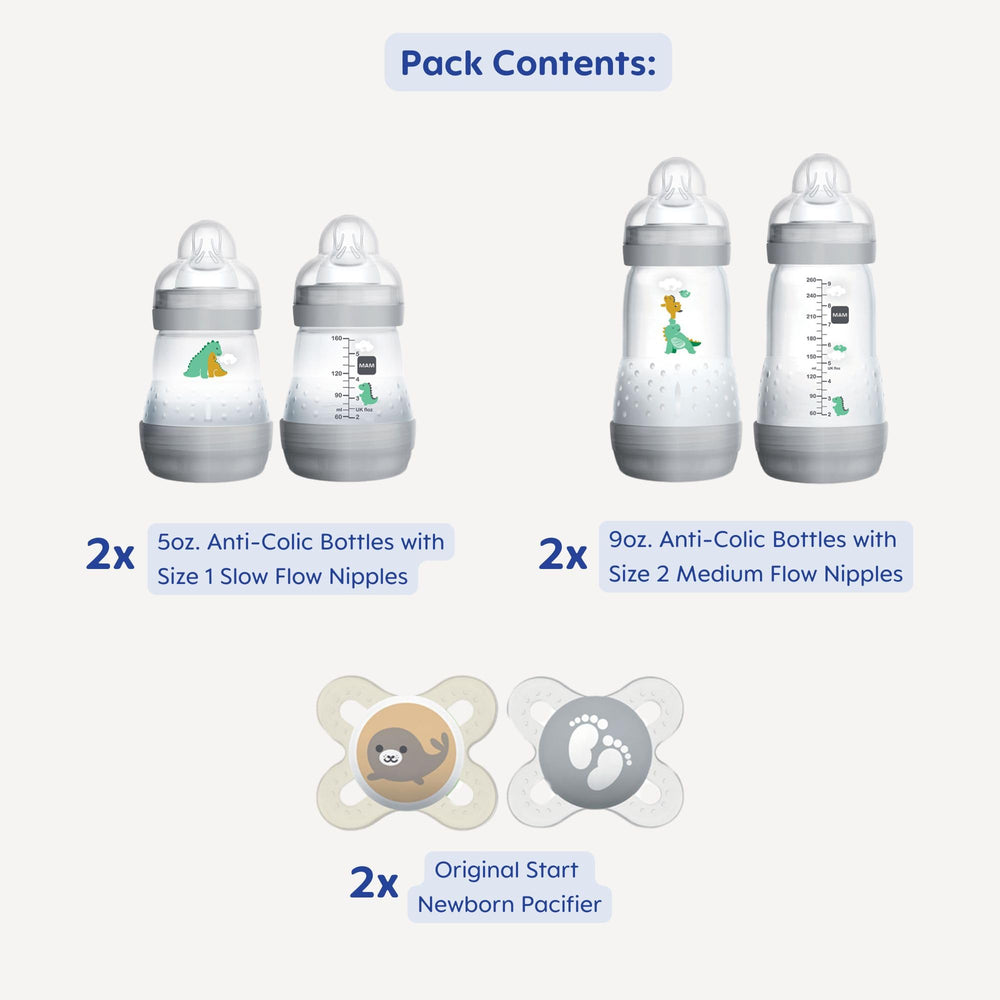 MAM vented-base anti-colic bottle demonstrates smooth milk flow