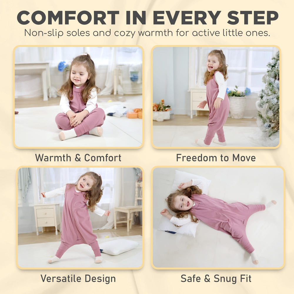 Mama Cheetah 0.5 TOG fabric keeps toddler comfortable.