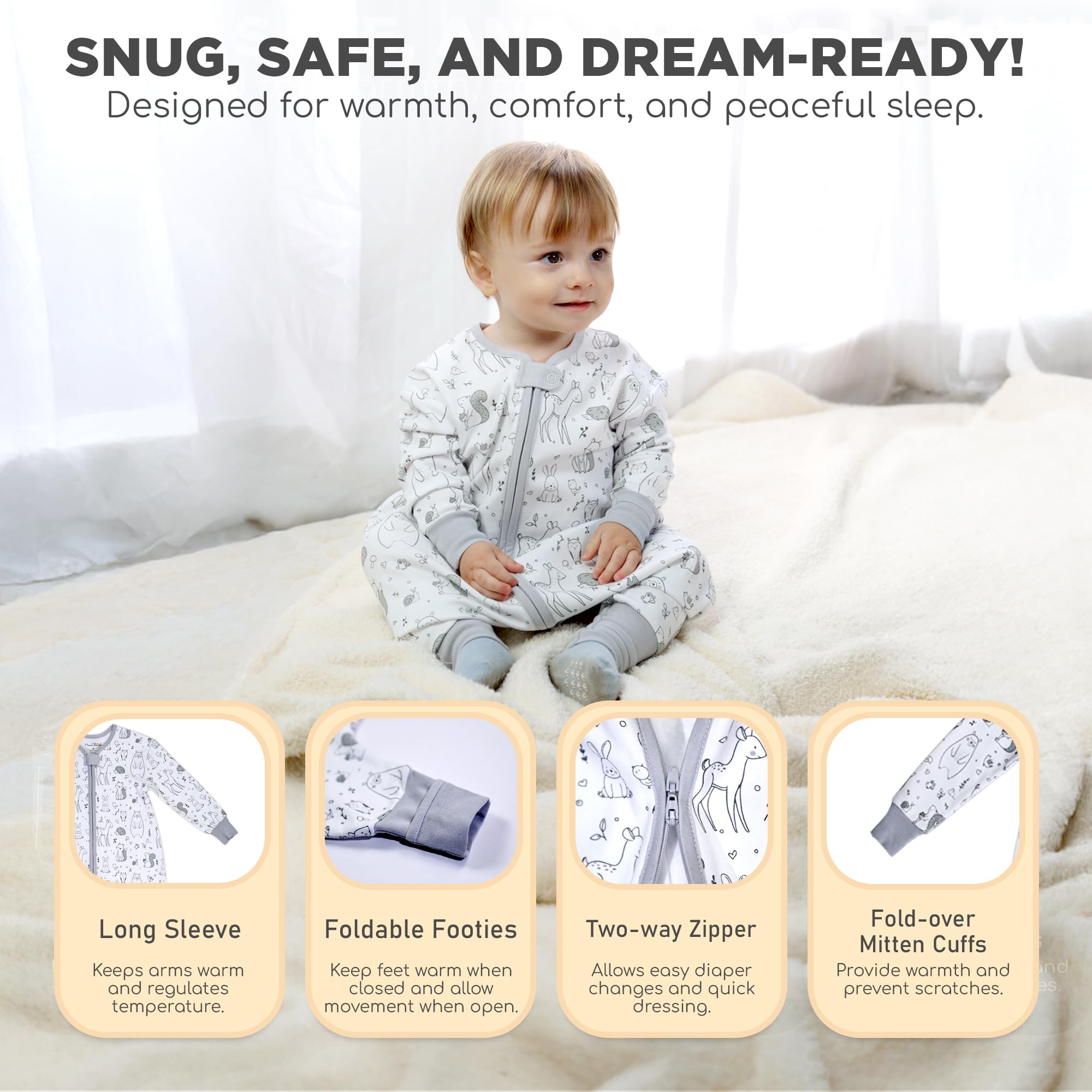 Mama Cheetah 0.5 TOG warmth for year-round comfort