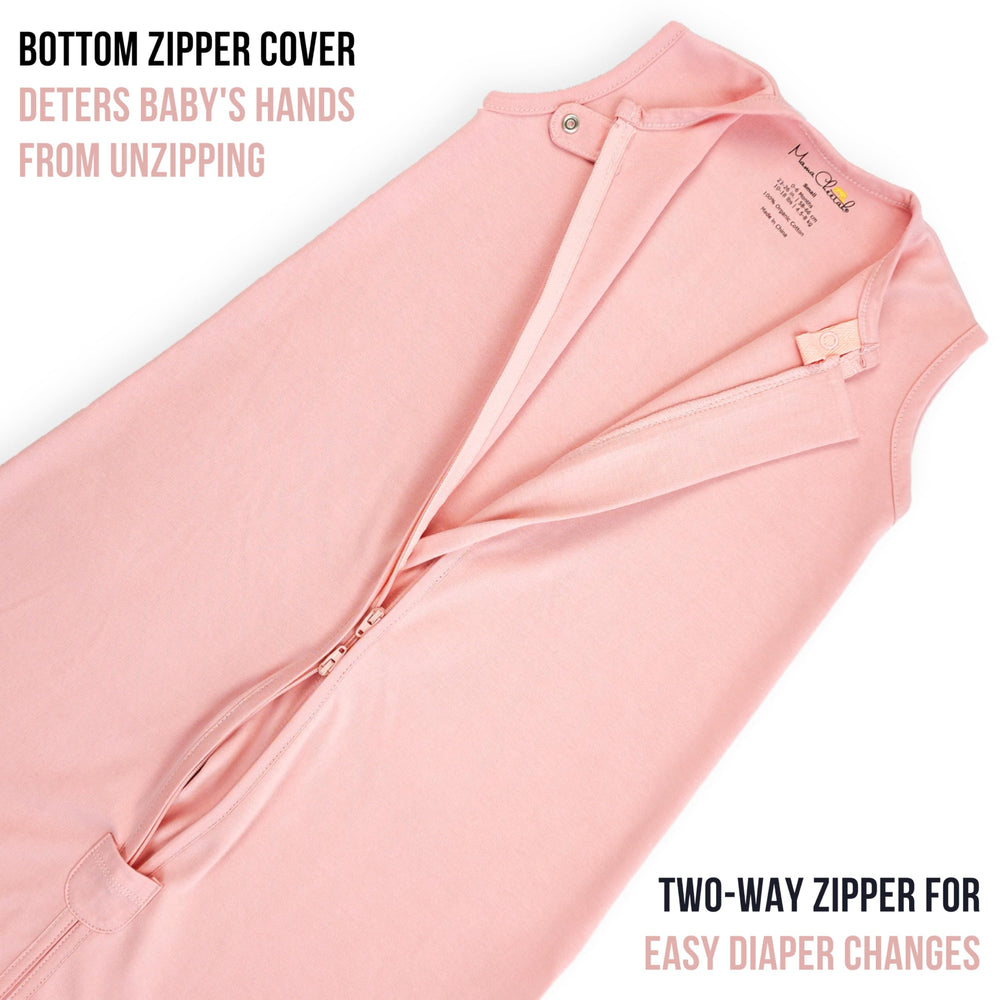 Four sizes available for growth: Small to X-Large in the Mama Cheetah Sleep Sack line.