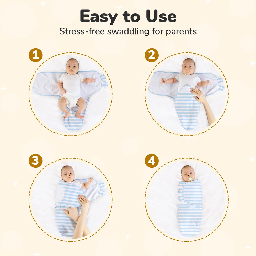 Mama Cheetah Baby wearing swaddle demonstrates easy, secure wrap
