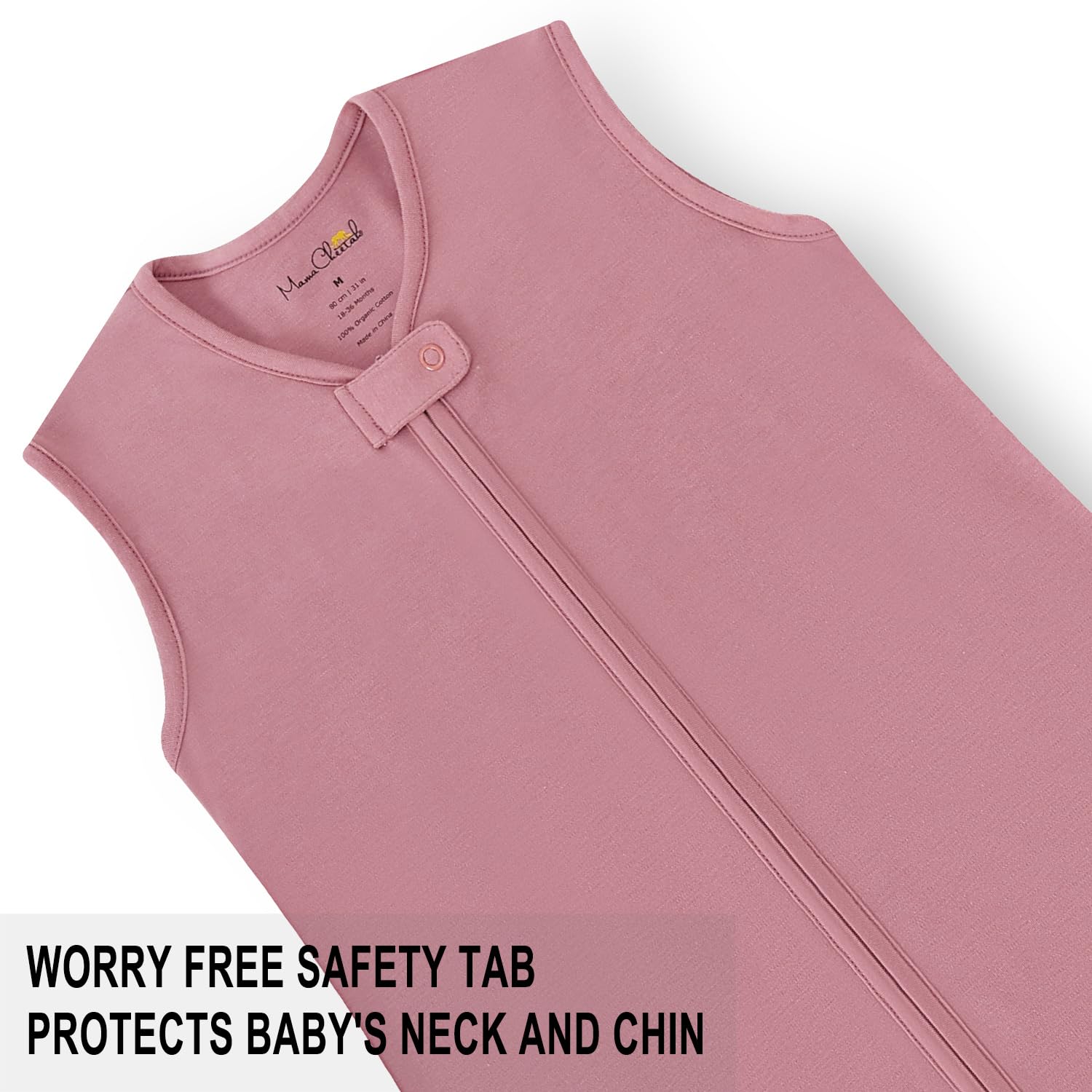 Mama Cheetah bottom zipper cover prevents little hands from unzipping.