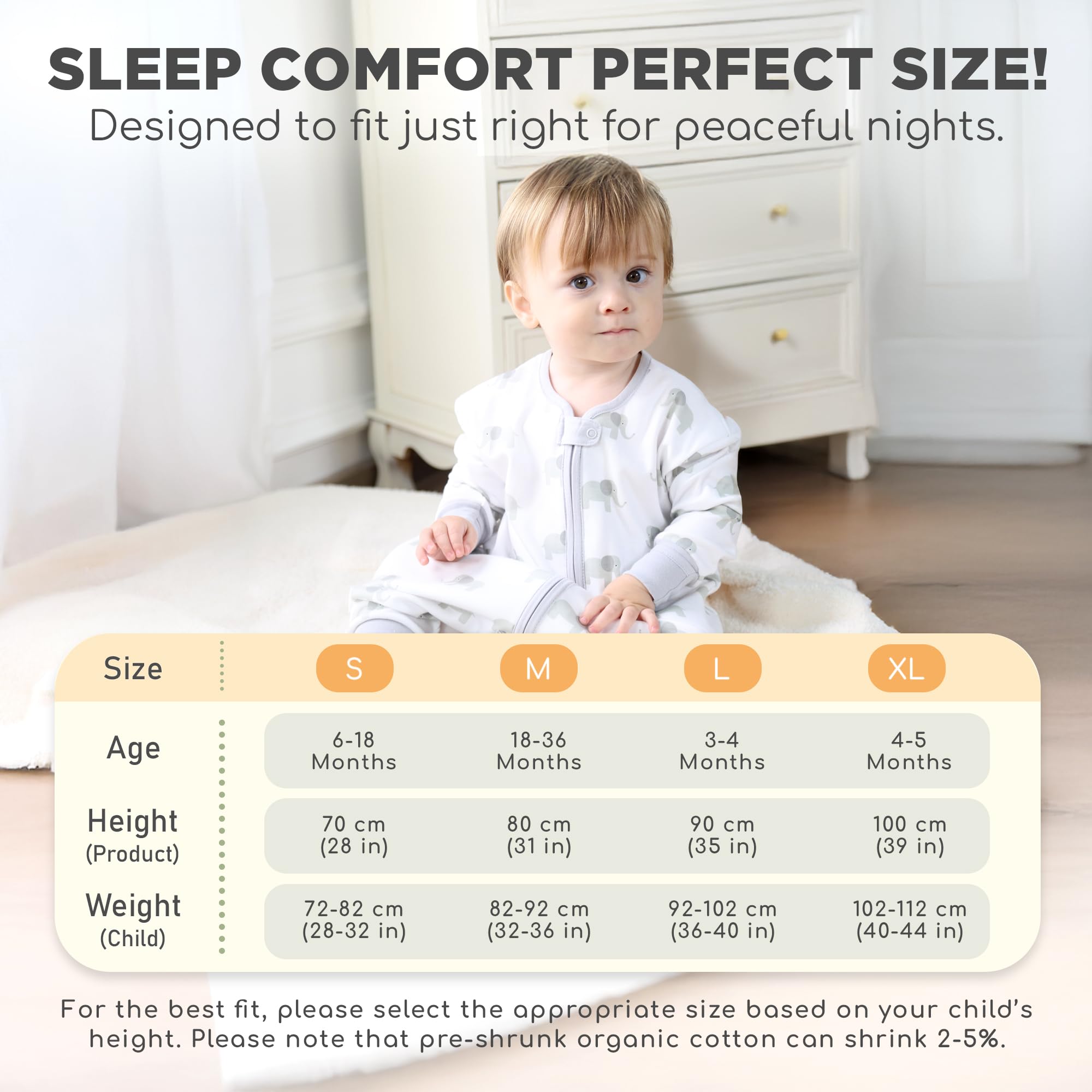 Mama Cheetah sleep sack is durable and machine washable for busy families.
