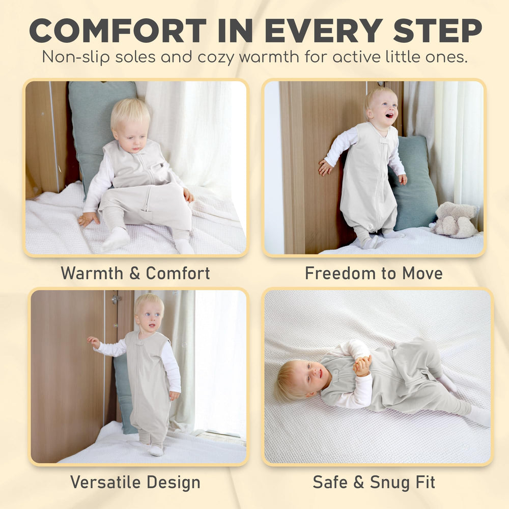 Mama Cheetah sleep sack foot openings displayed for flexible movement