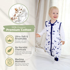 Mama Cheetah organic cotton fabric close-up highlighting soft breathable feel