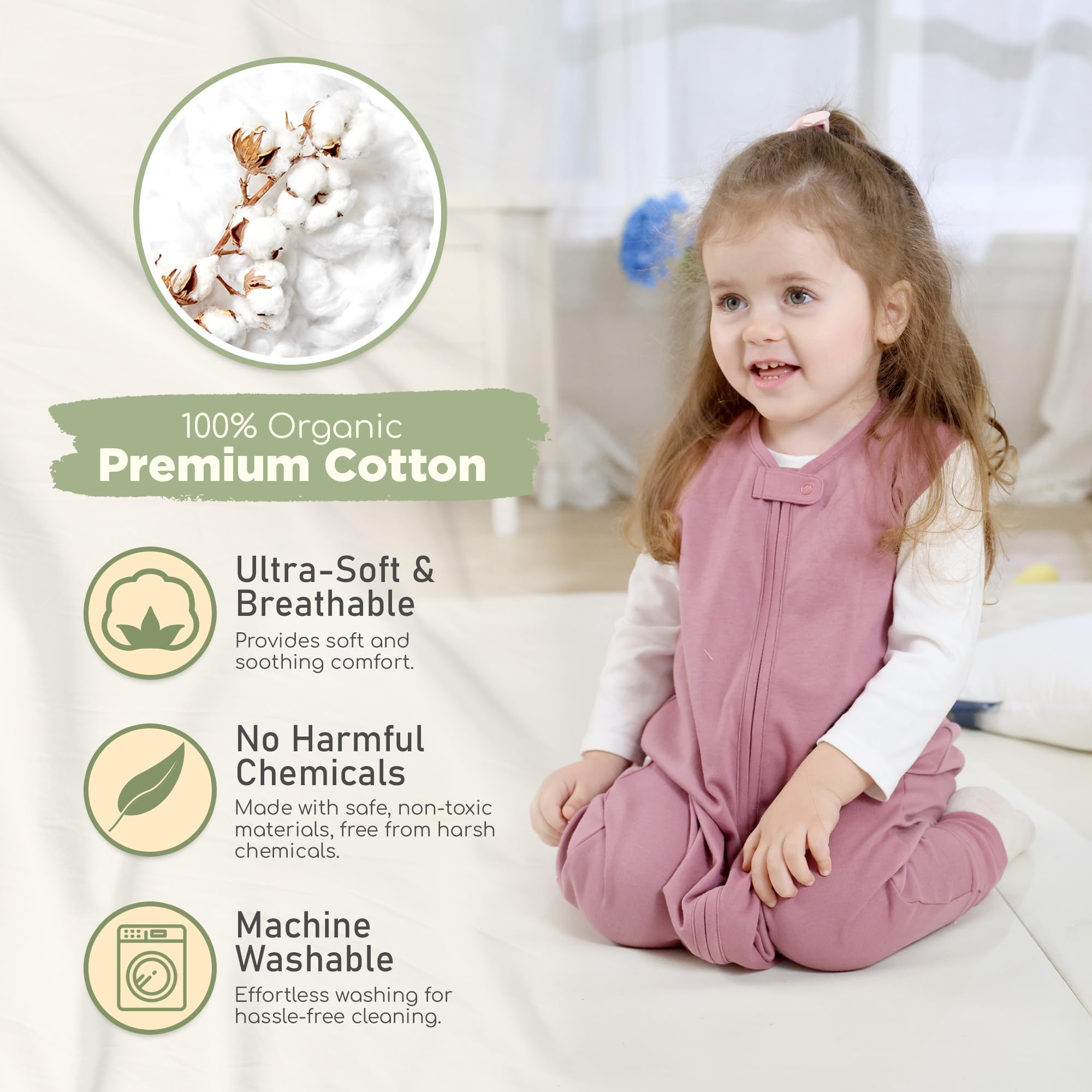 Organic cotton wearable blanket from Mama Cheetah offering breathable, skin-friendly comfort