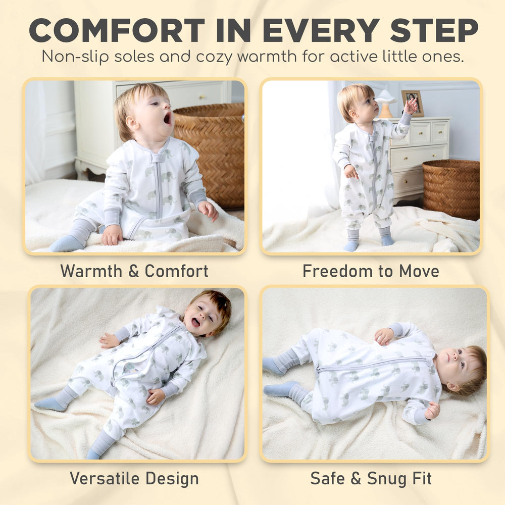 Mama Cheetah sleep sack neck tab for a secure, comfy fit.