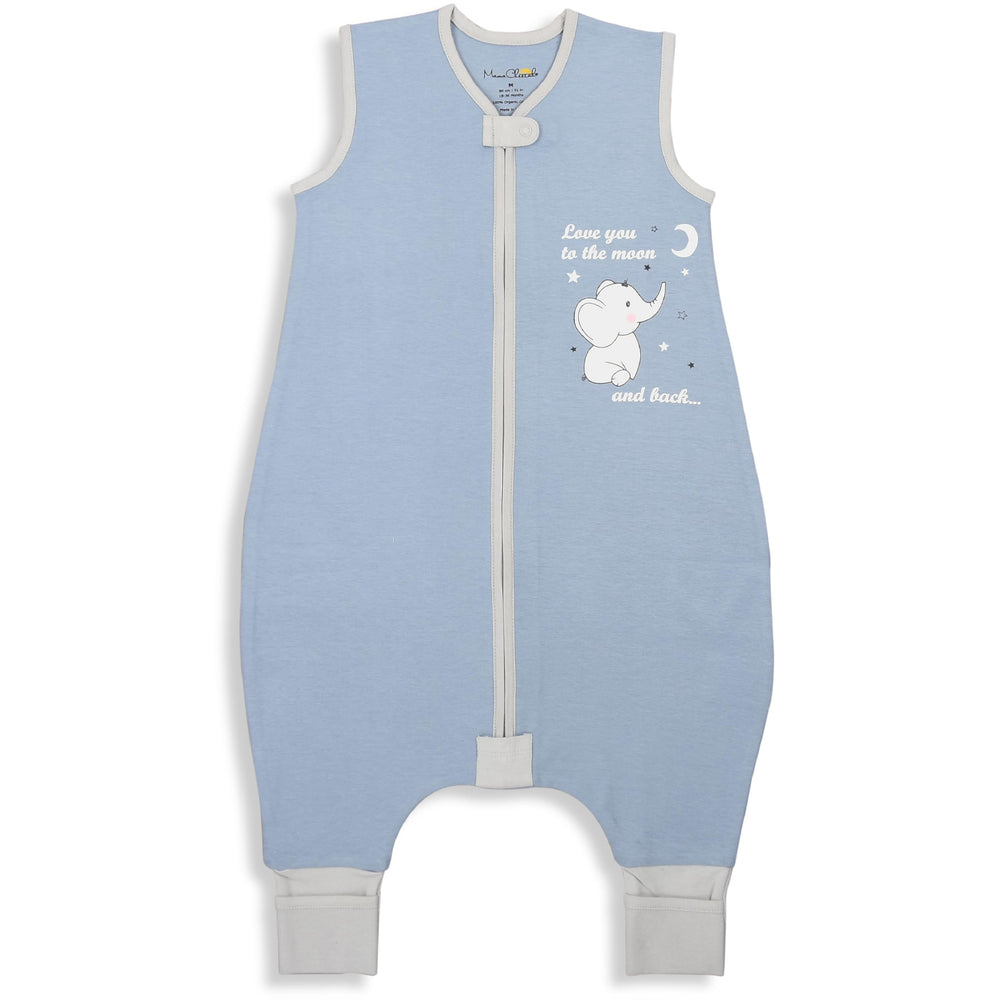 Mama Cheetah toddler sleep sack with feet in close-up showing 1.0 TOG warmth