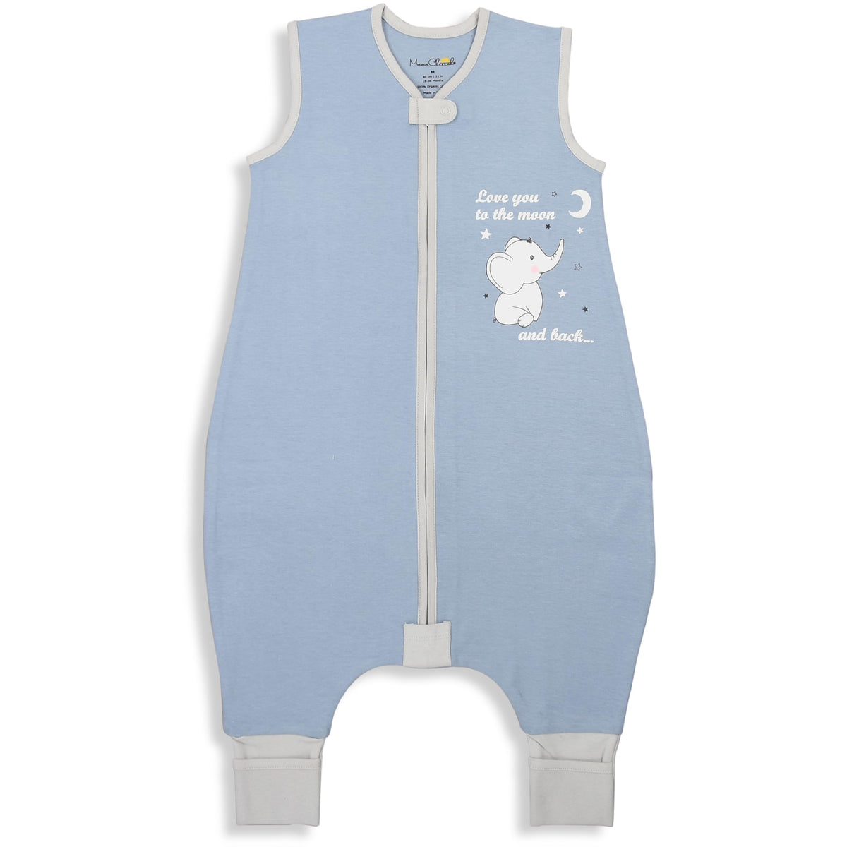 Mama Cheetah toddler sleep sack with feet in close-up showing 1.0 TOG warmth
