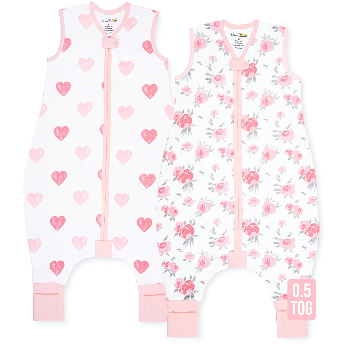 Mama Cheetah toddler sleep sack with feet showcases cozy breathable organic cotton.