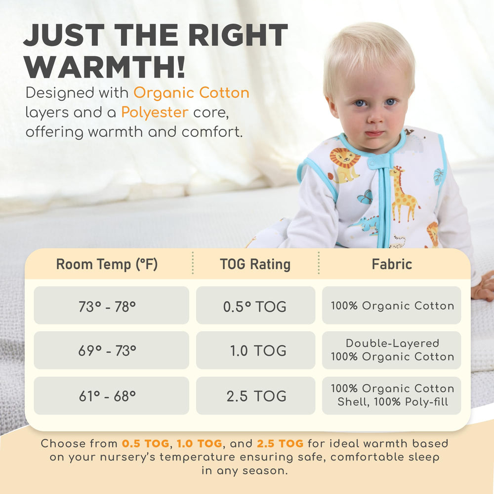 Mama Cheetah size guide helps choose the right sleeping sack.