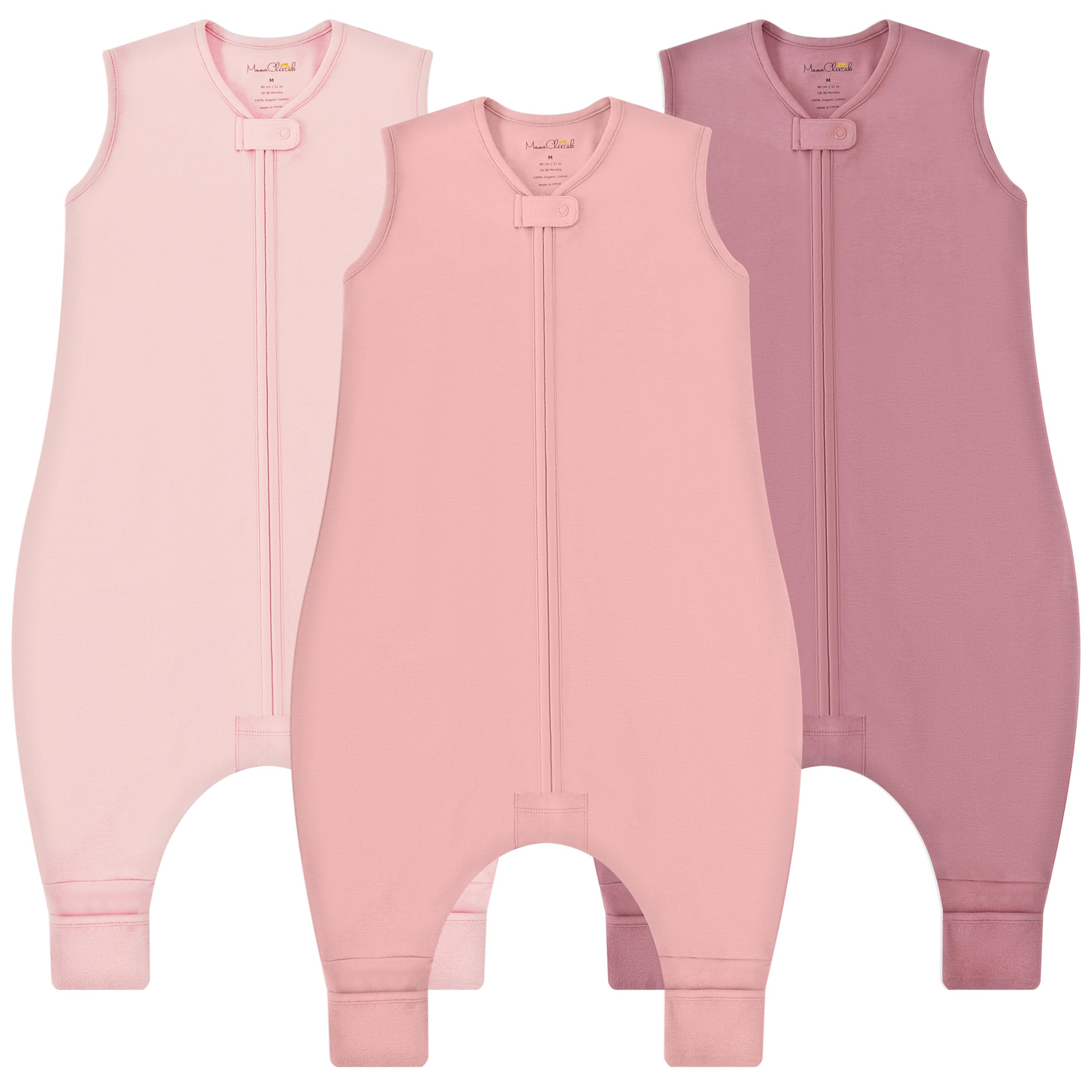 Mama Cheetah toddler sleep sack with feet in 0.5 TOG for breathable warmth.