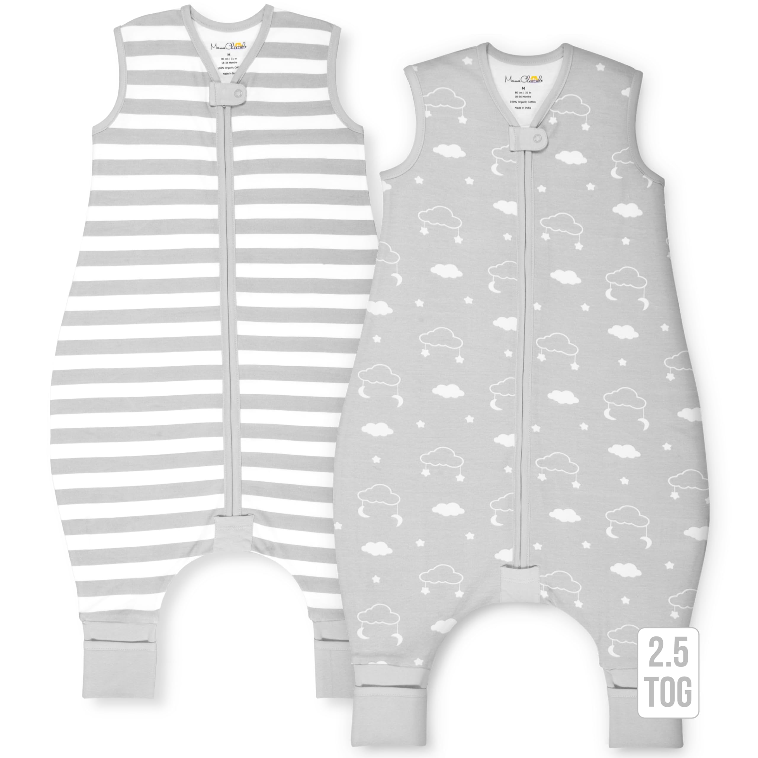 Mama Cheetah toddler sleep sack with feet for 4T–5T, warm and cozy in wearable blanket form.