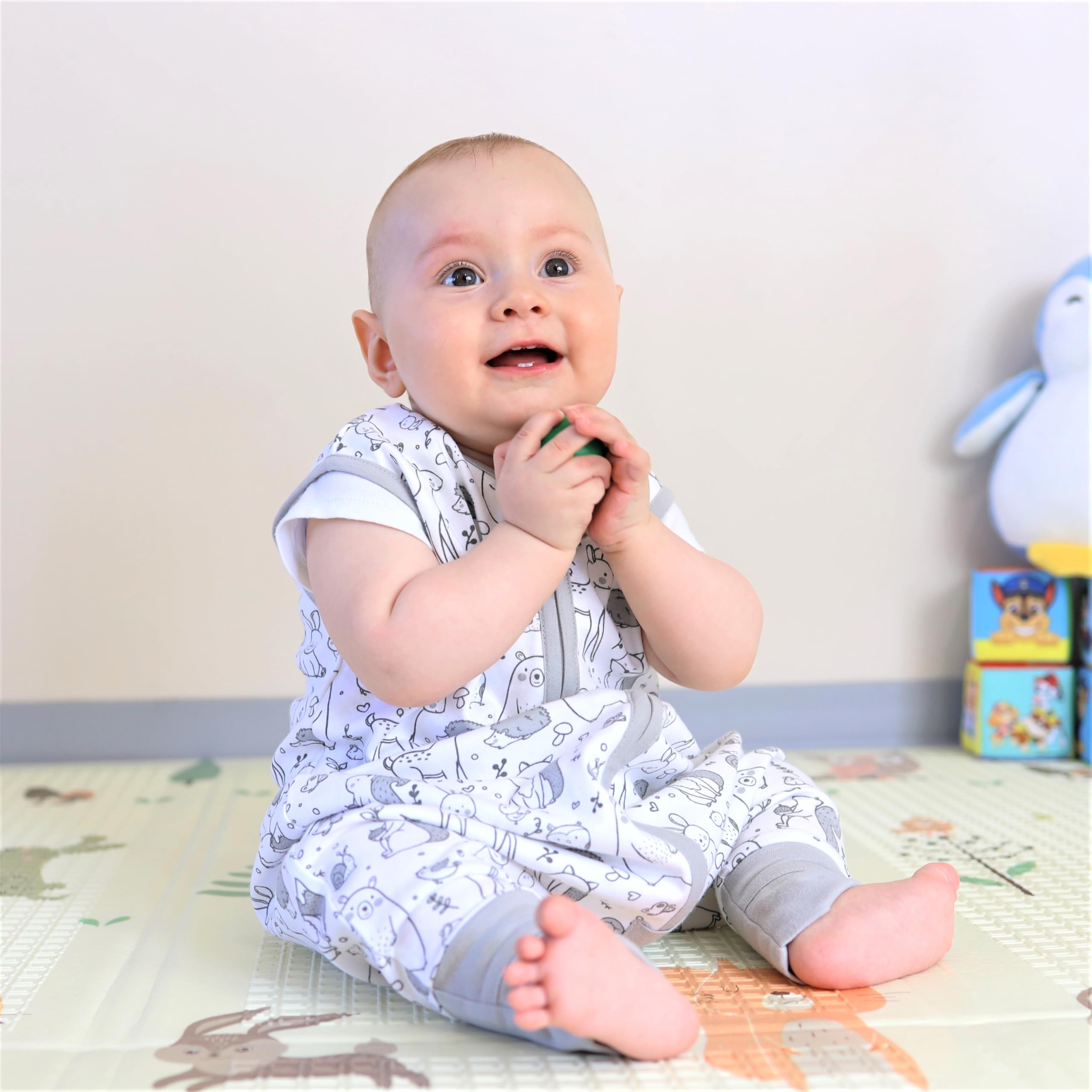 Mama Cheetah sleep sack neck safety tab for secure fit