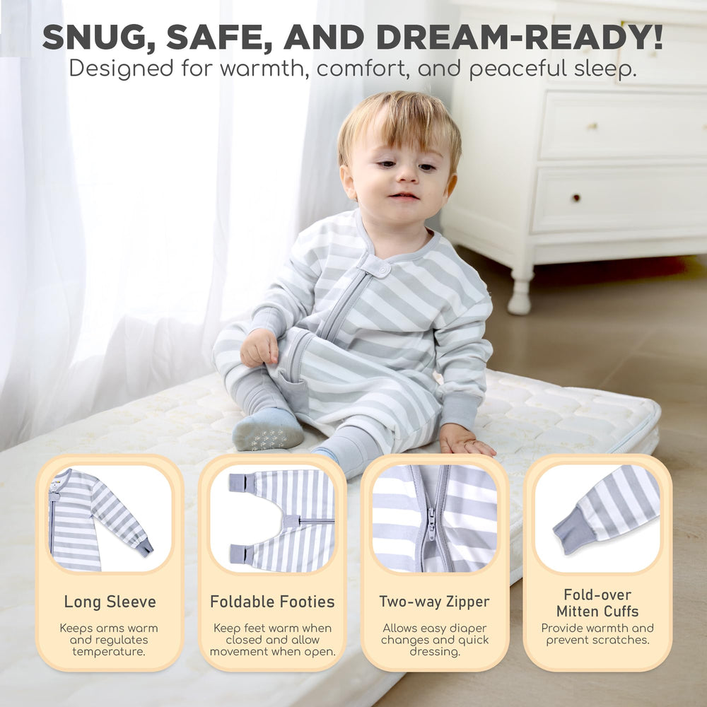 Mama Cheetah sleep sack two way zipper for quick diaper changes