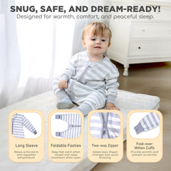 Mama Cheetah sleep sack two way zipper for quick diaper changes