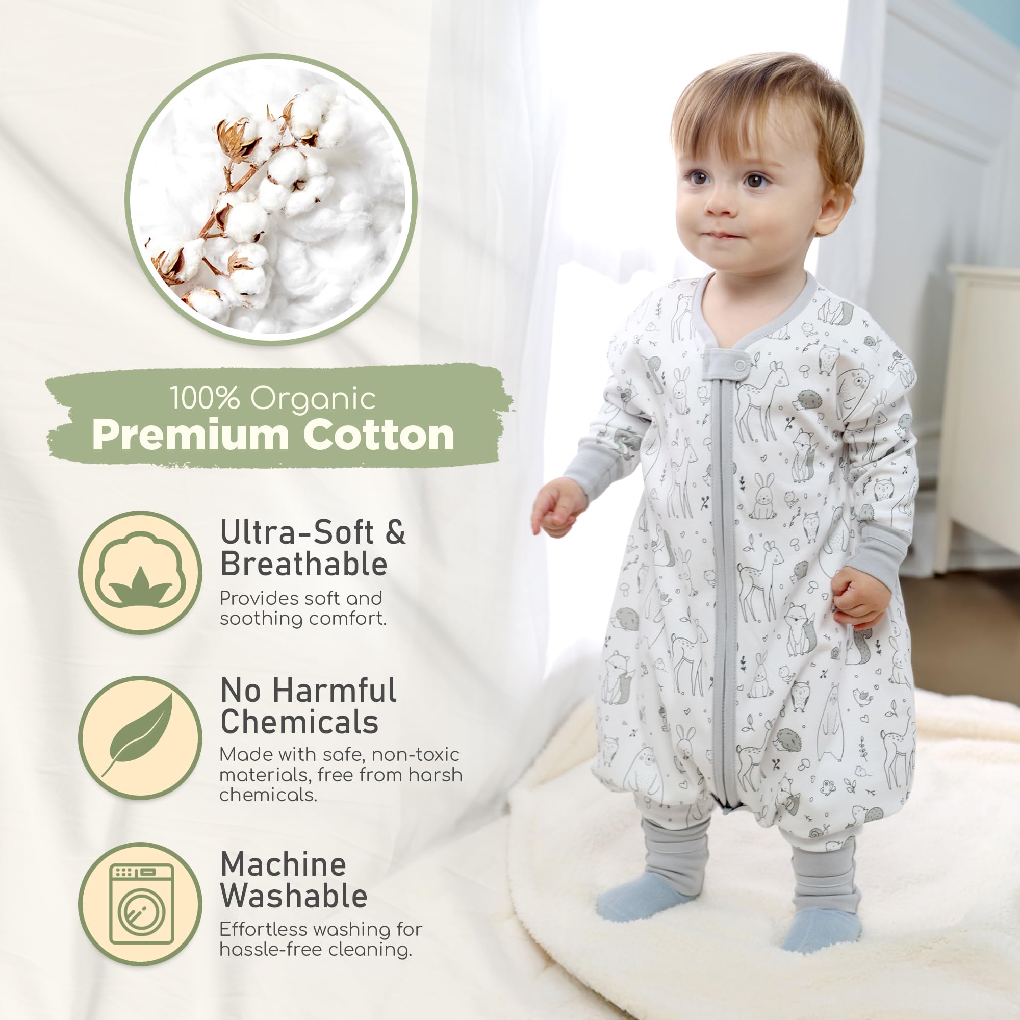 Mama Cheetah wearable blanket with 2 way zipper for quick changes