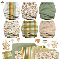 Six adjustable five-layer natural inserts bundled with Mama Koala 3.0 for flexible absorbency.