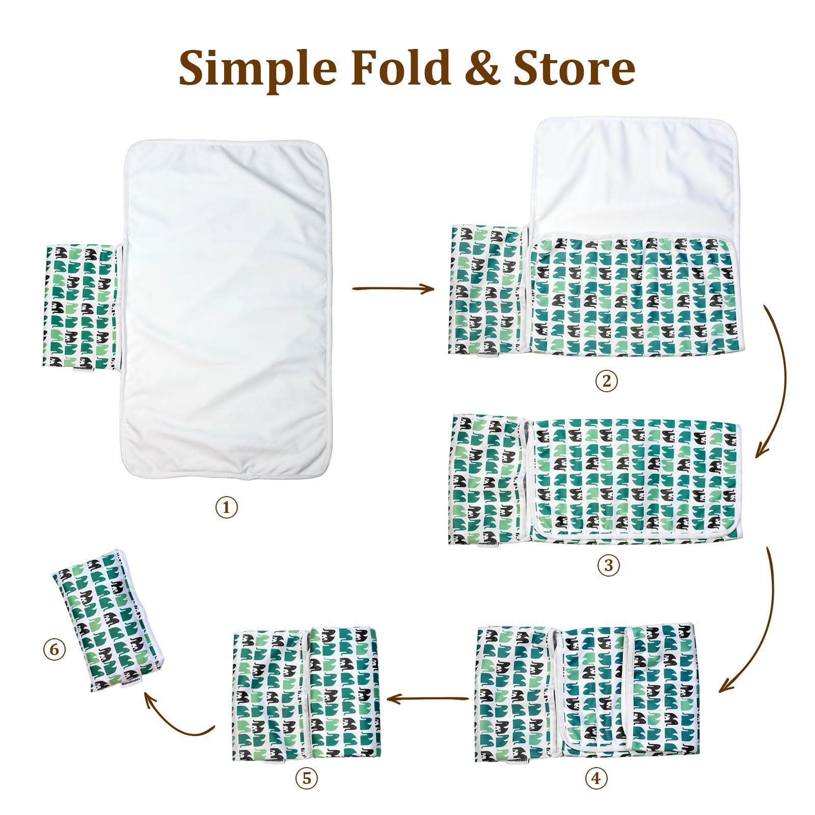 Mama Koala AWJ liner side helps manage liquids during diaper changes.