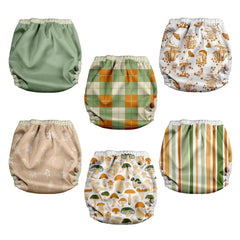 Mama Koala one-size rise snaps for adjustable fit from birth to potty training.