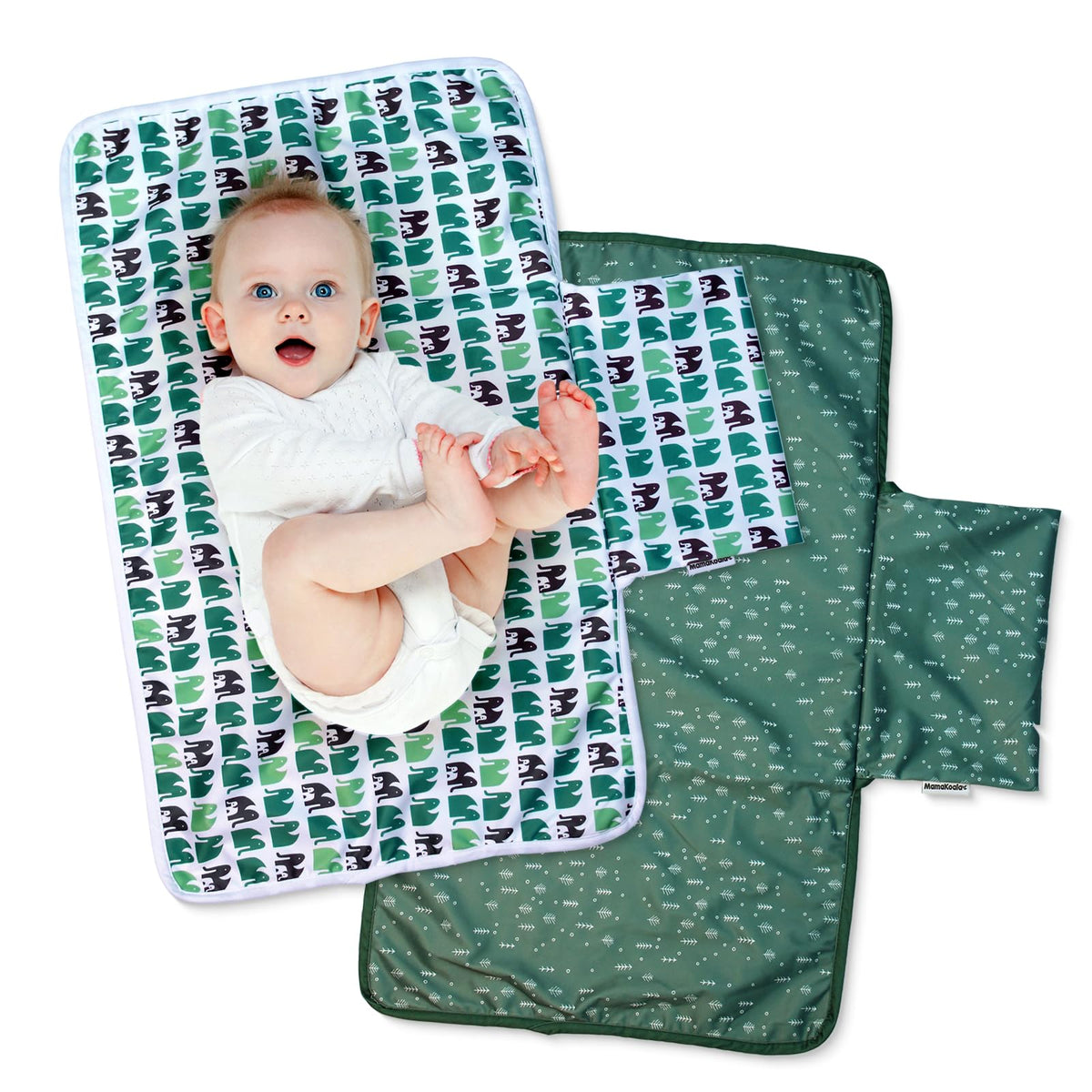 Mama Koala waterproof changing pad liner on a 27.5x15.7 inch surface for mess-free changes.