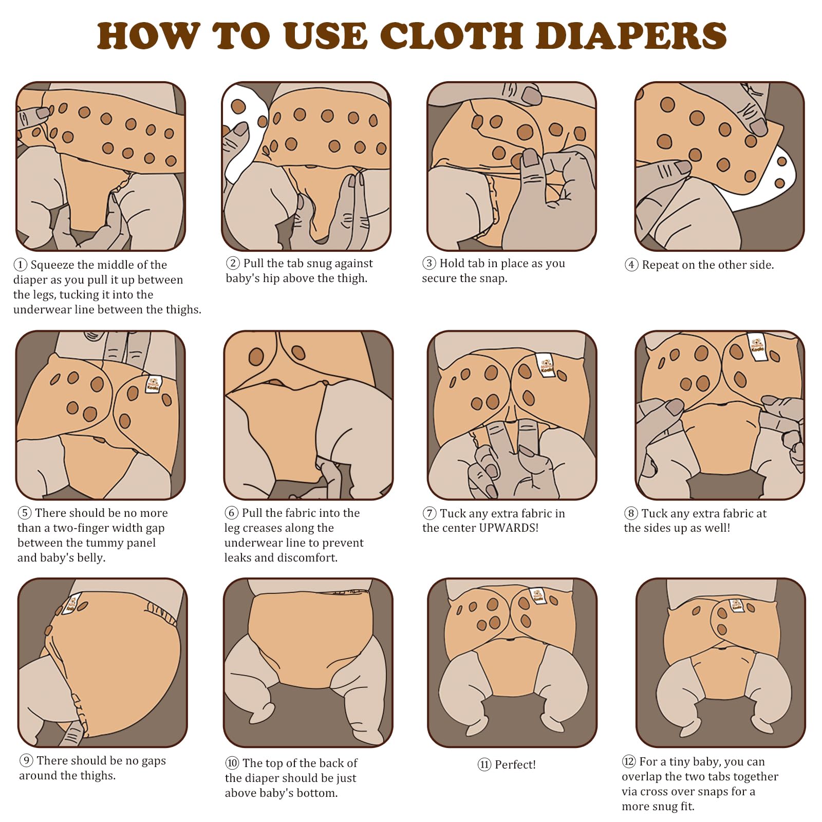 Athletic-wicking Jersey interior keeps baby dry in Mama Koala 3.0 diaper.