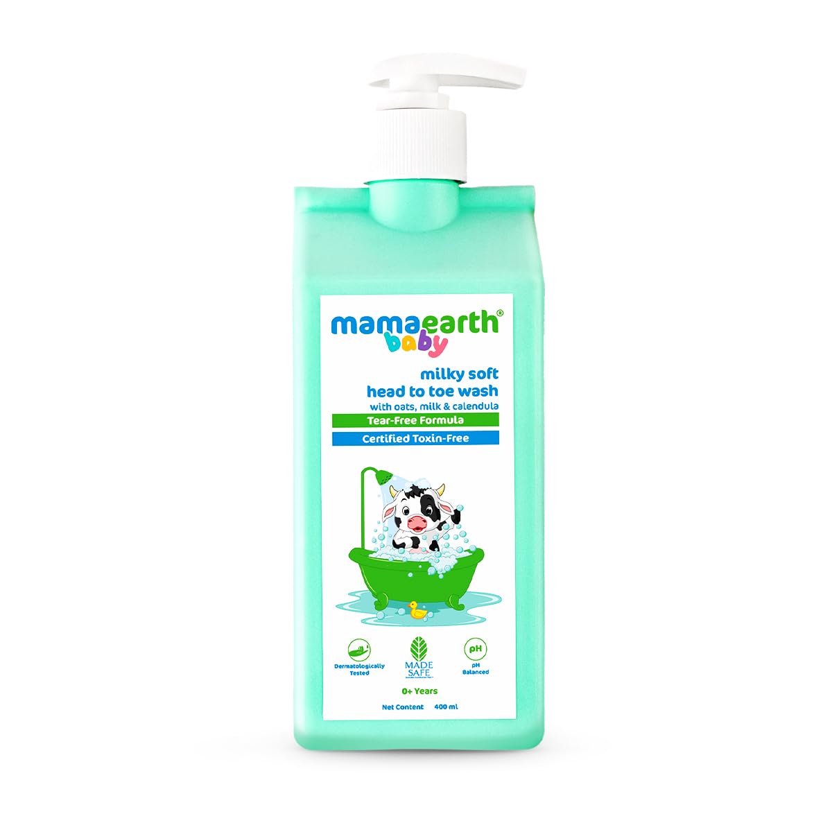 MAMAEARTH Milky Soft Head to Toe Wash bottle shown for gentle cleansing