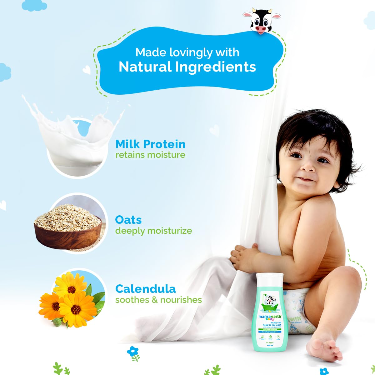 MAMAEARTH Milky Soft formula leaving skin feeling soft after rinse